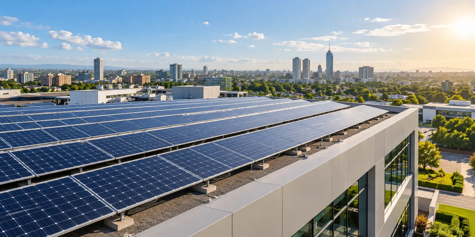 Large commercial rooftop solar installation