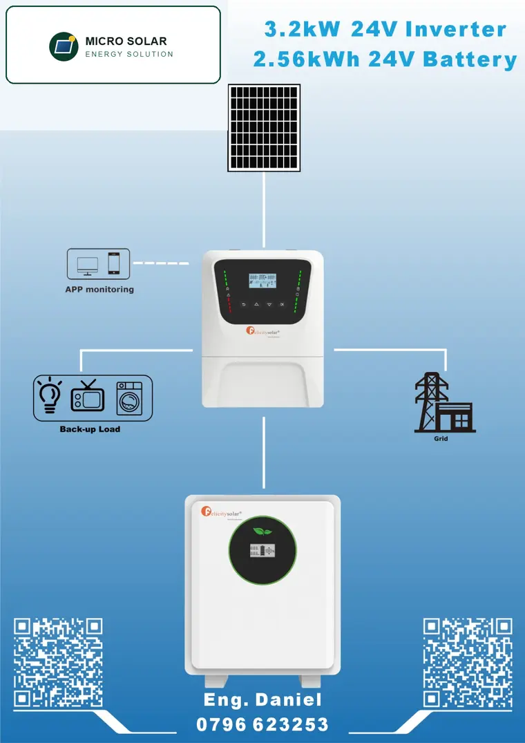 3.2 kilowatt inverter and battery system