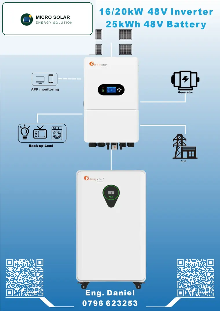 High capacity hybrid inverter and battery system