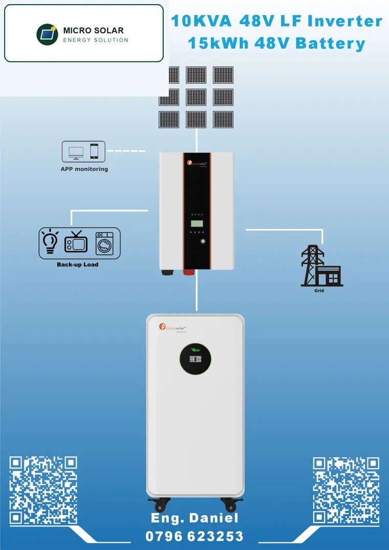 10 kilowatt inverter and battery system