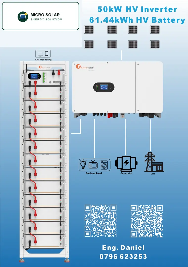50 kilowatt inverter and battery system