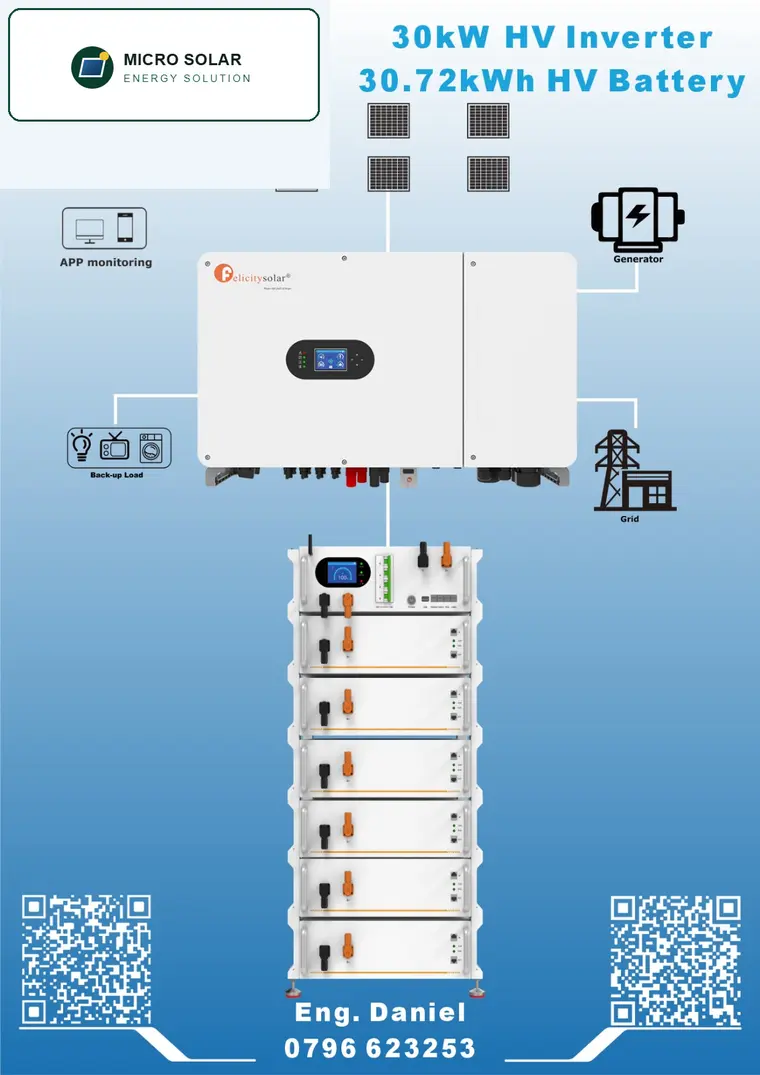 30 kilowatt inverter and battery system